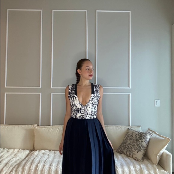 Prabal Gurung Dark Blue and White Dress - Picture 3 of 5